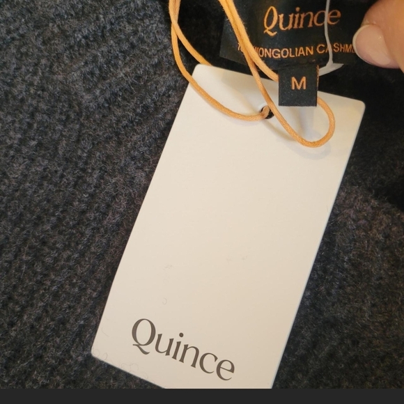 Quince Mongolian 100% Cashmere Crewneck Fisherman Sweater In Charcoal - Picture 6 of 14